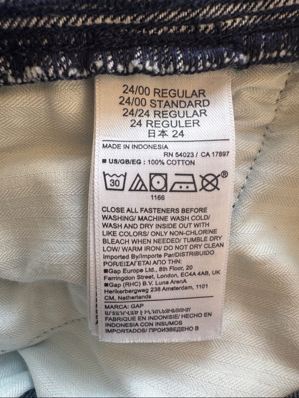 GAP 90s Loose Carpenter Mid Rise Medium Indigo Pinstripe Jeans Size 24 - Picture 12 of 16